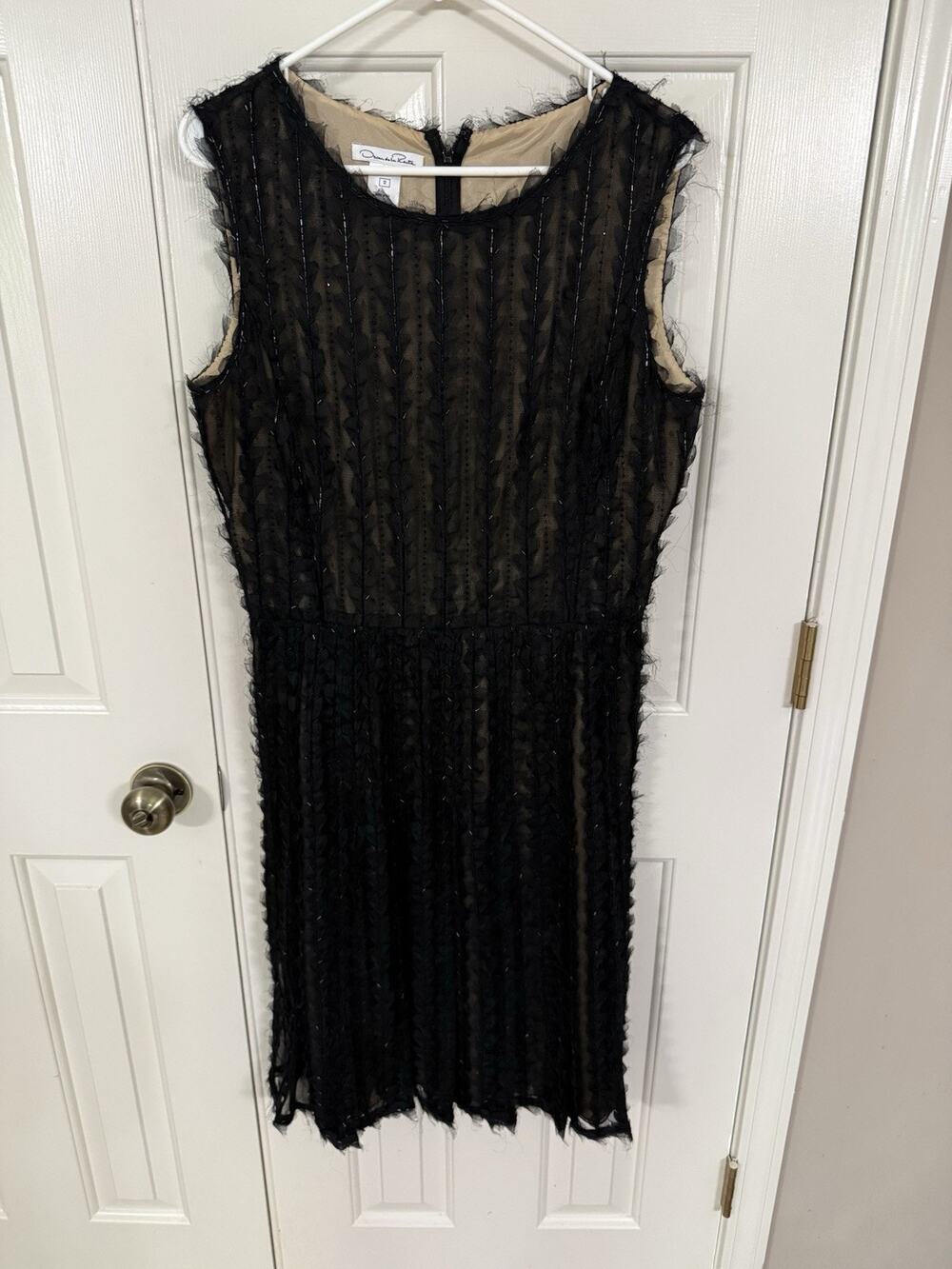 Oscar De La Renta Made In USA Black Beaded Dress 12